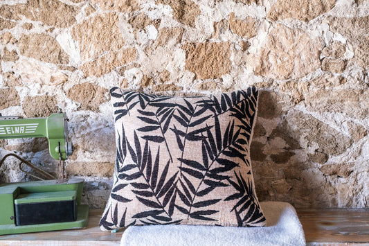 Set of 2 Double sided Palm Leaf Decorative Throw Pillow Covers