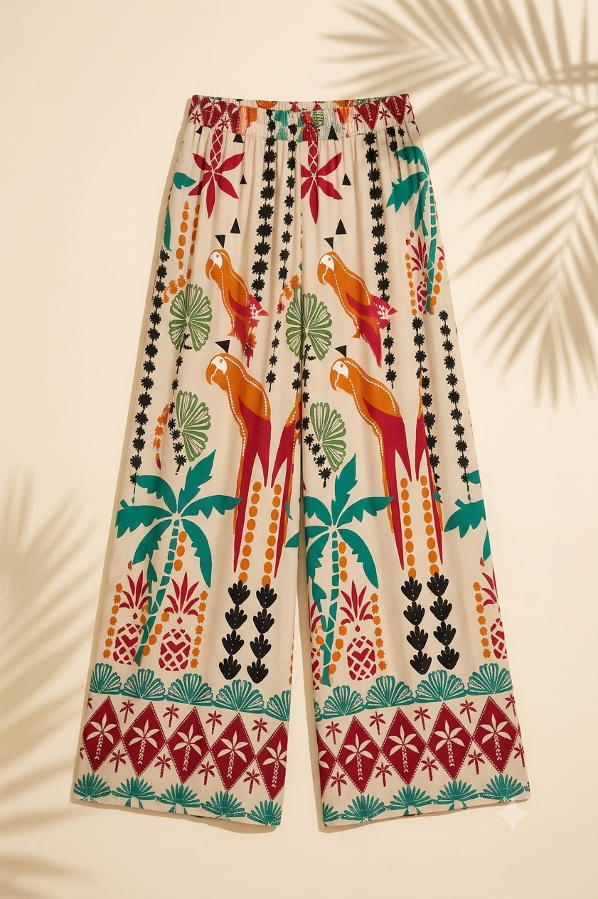 Lightweight Stretch Crepe Printed Lounge Pant