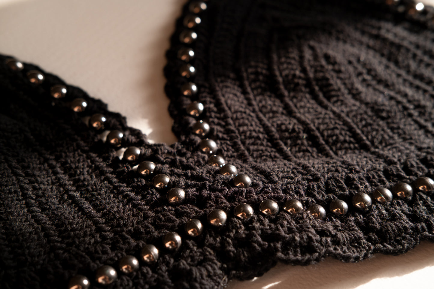 Cotton Crochet Crop Halter Top With Metal Details