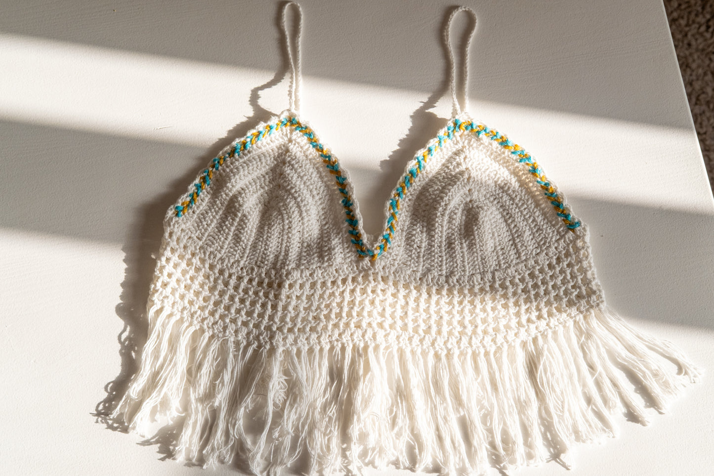 Cotton Crochet Crop Halter Top with Sheer Chiffon Hooded Robe Set