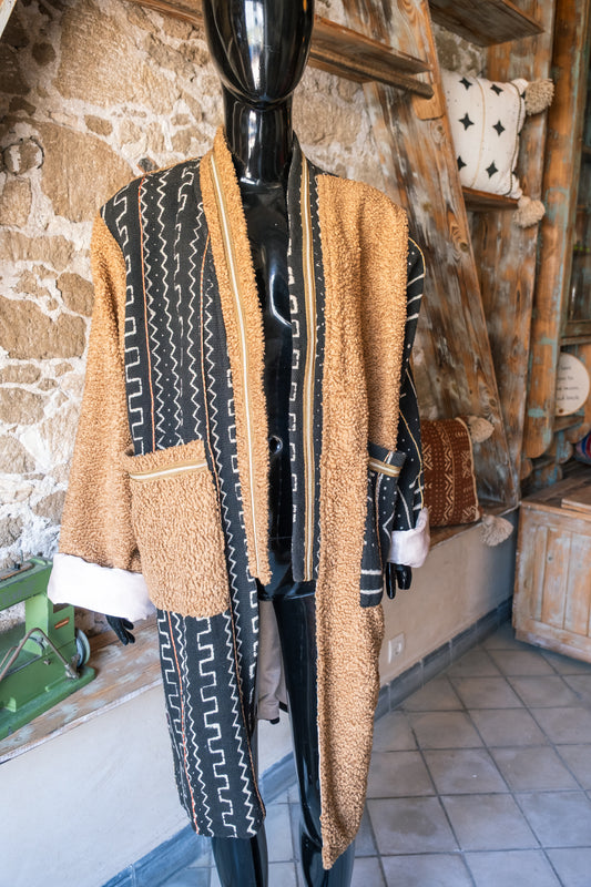 Unisex Boho Up cycled Artisan Overcoat