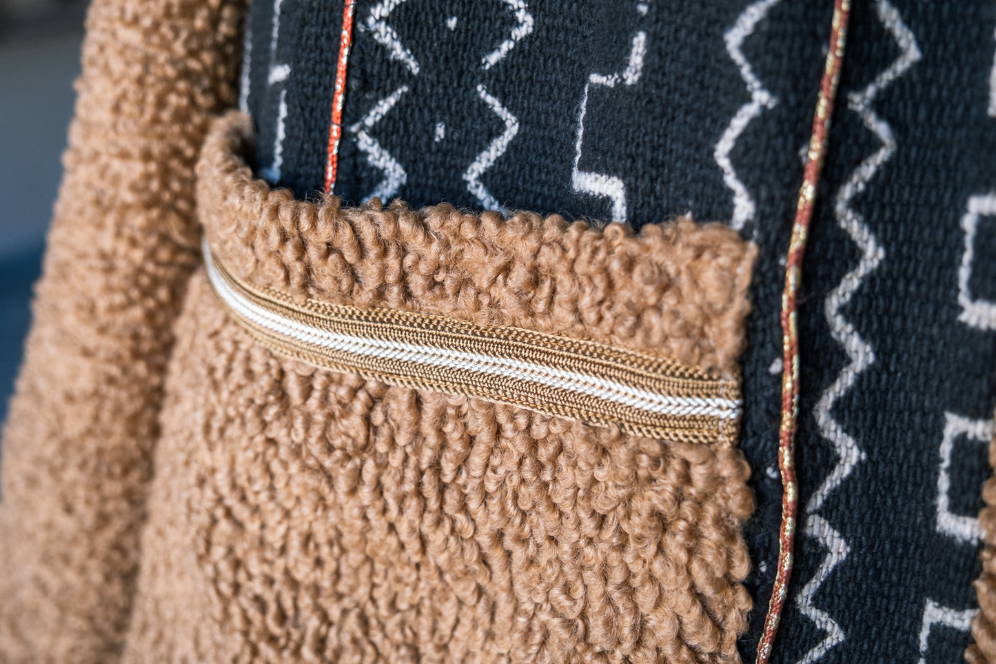 Unisex Boho Up cycled Luxury Moroccan Overcoat with African Textiles