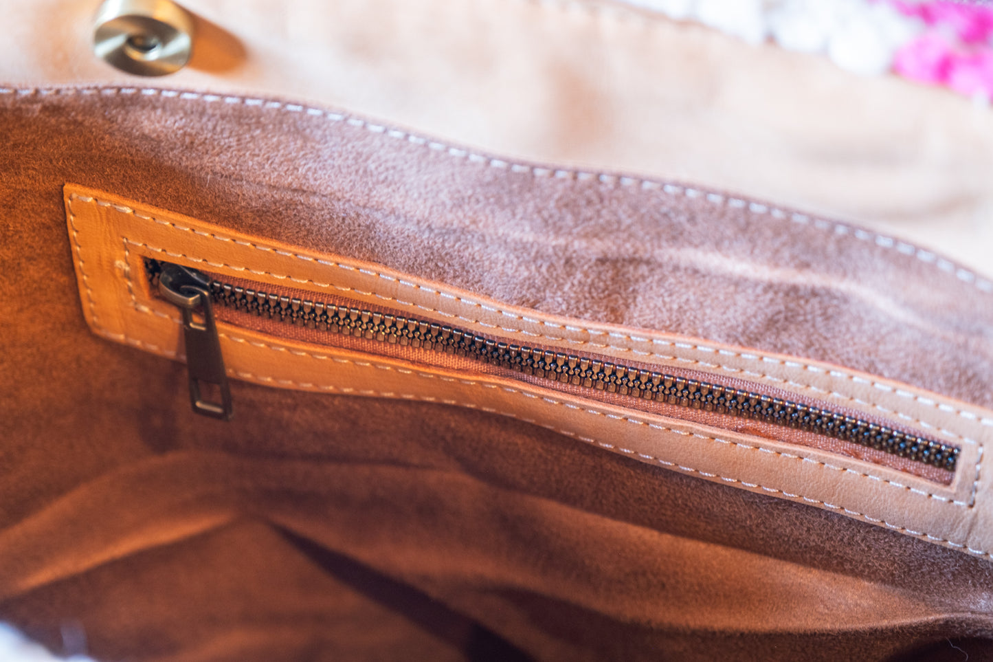 Leather & Beni Ouarain Rug Bag with Leather Straps