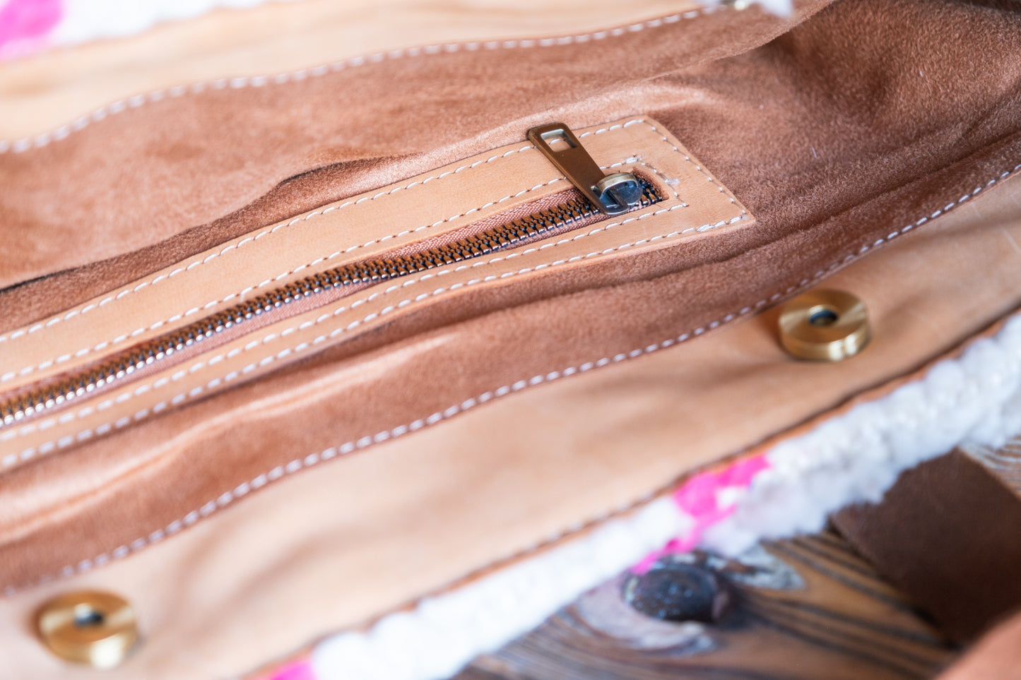 Leather & Beni Ouarain Rug Bag with Leather Straps