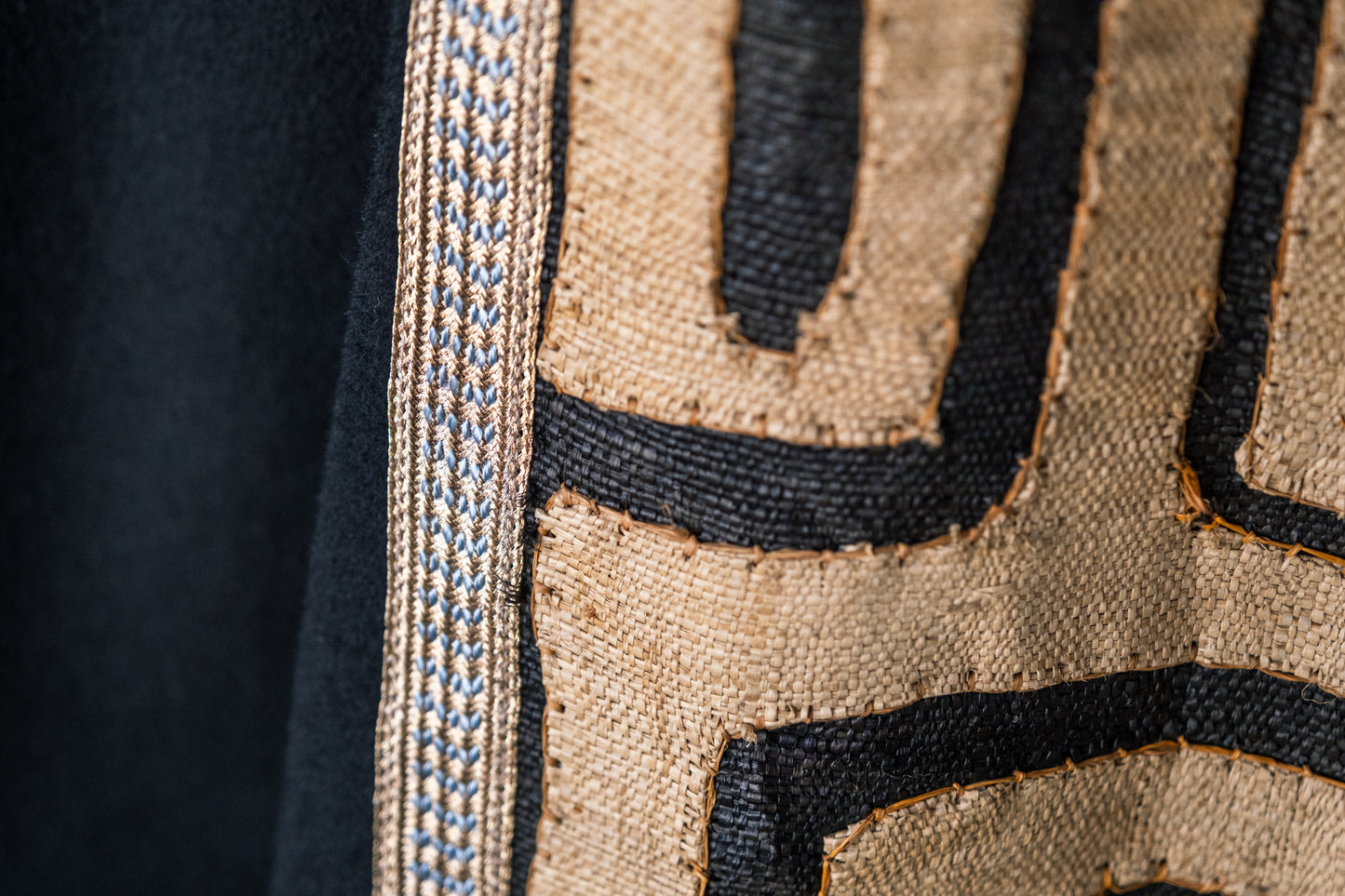Unisex up-cycled Overcoat with back embroidery panels