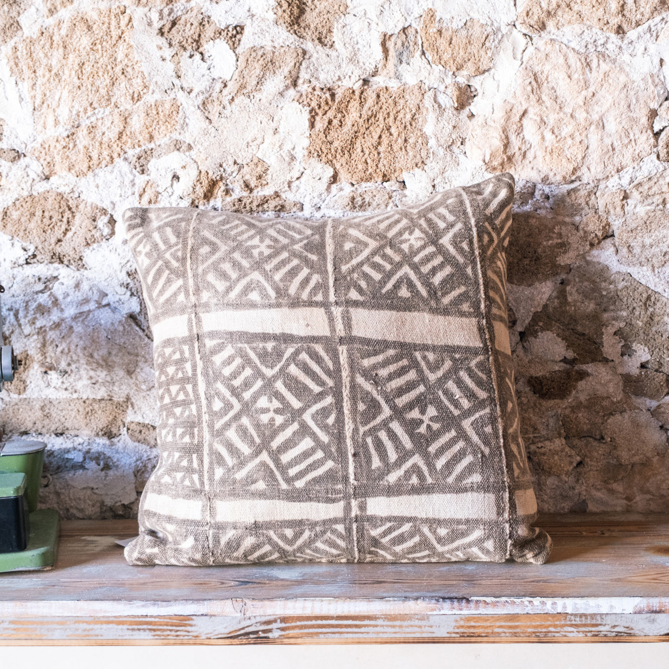 Handprinted Authentic African Textile Throw Pillow Cover