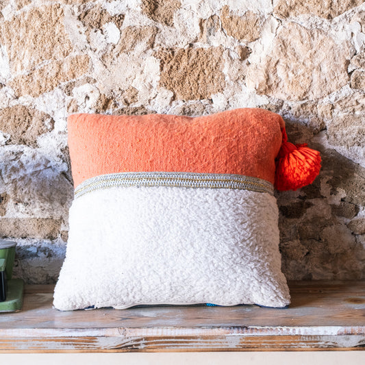 Decorative Throw Pillow with Handmade Tassel