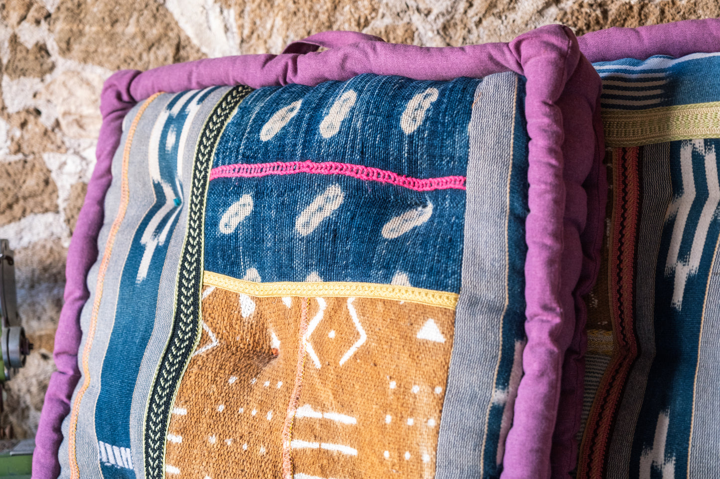 Unique Cushion with up-cycled African fabrics