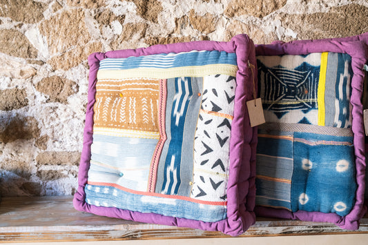 Unique Cushion with up-cycled African fabrics