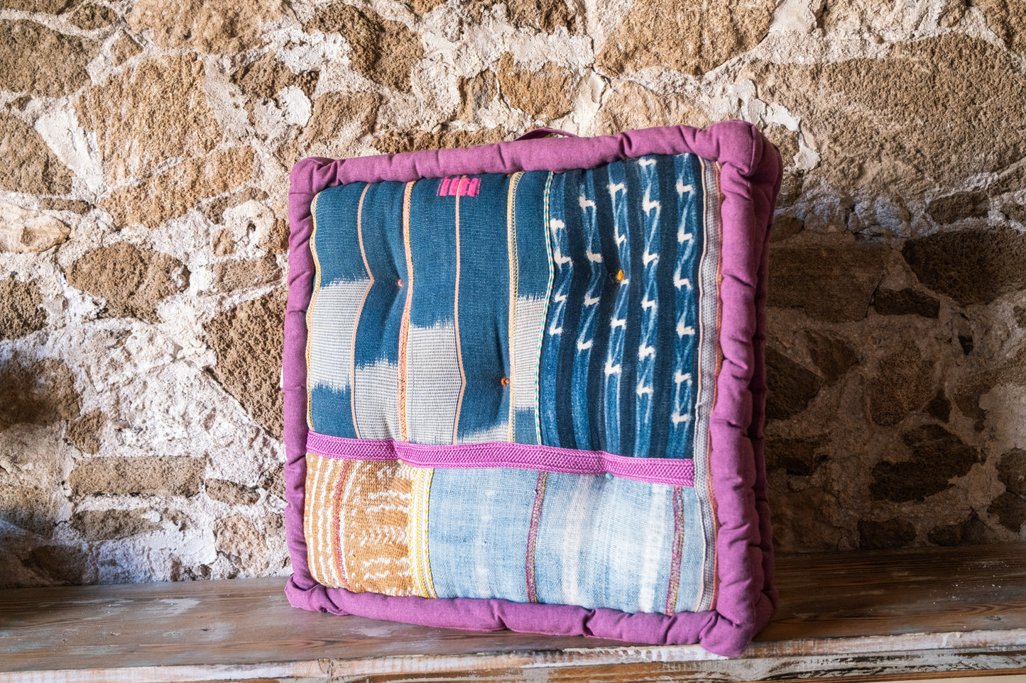 Unique Cushion with up-cycled African fabrics