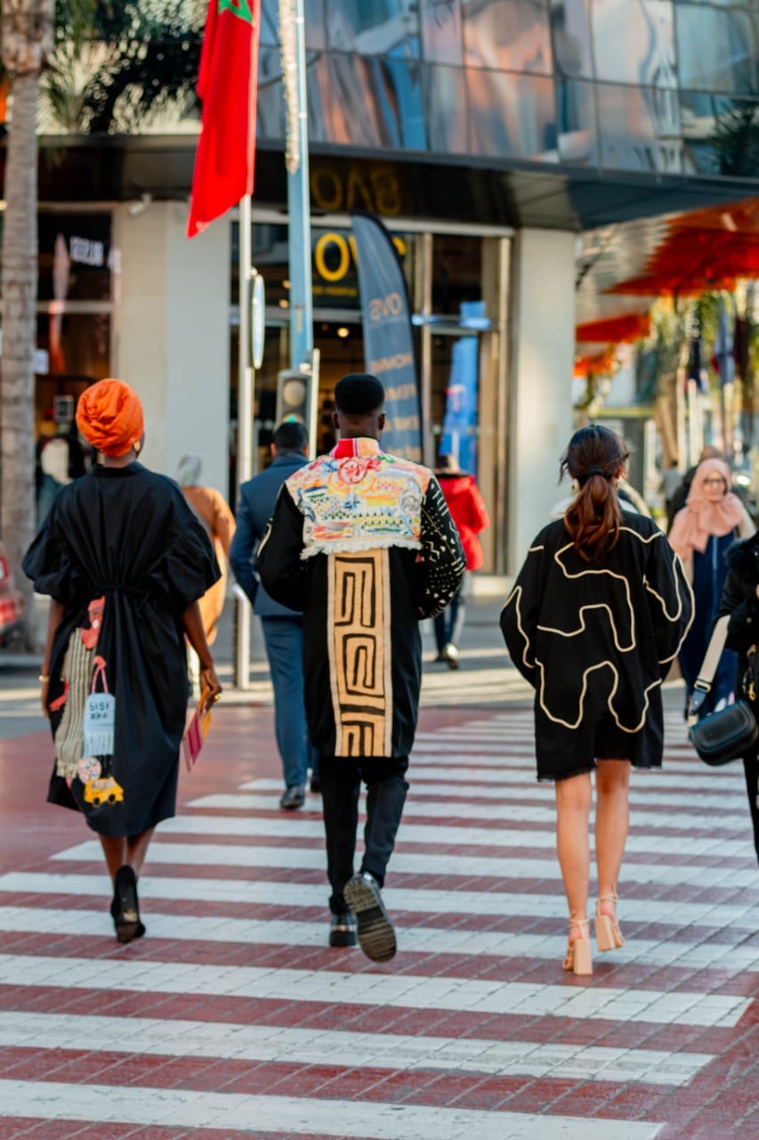 Unisex up-cycled Overcoat with back embroidery panels